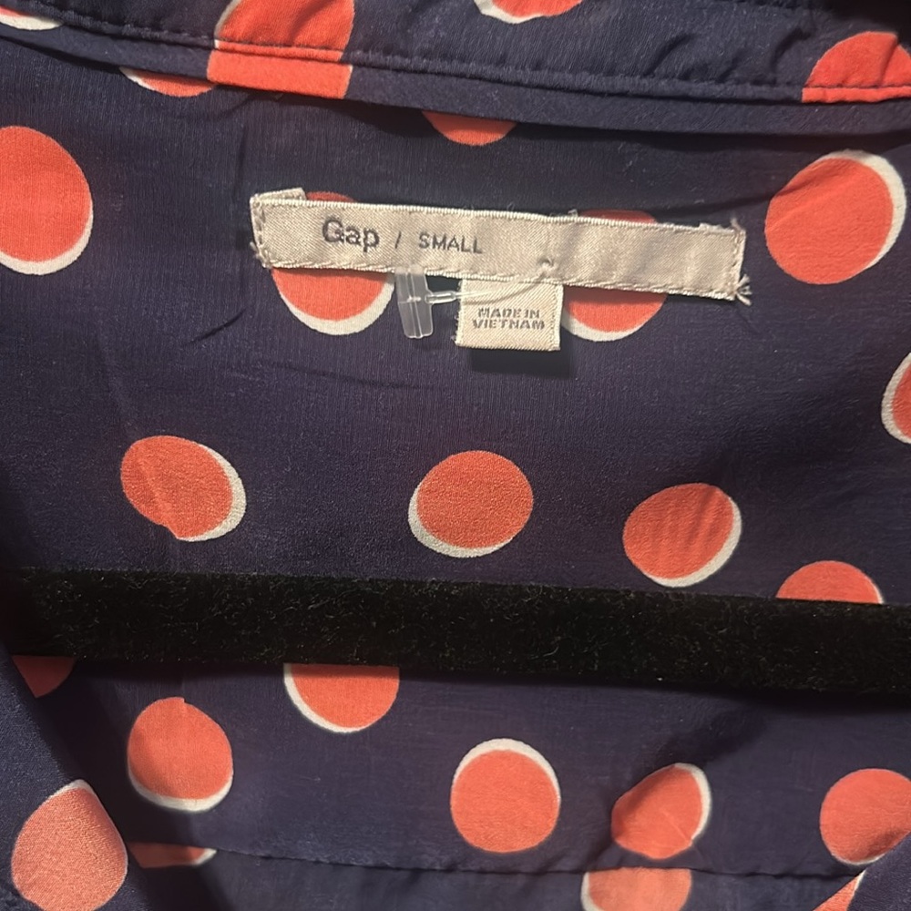 Gap Small Polka Dot Dress Clemson colors blue orange white polka dots new - Picture 3 of 4